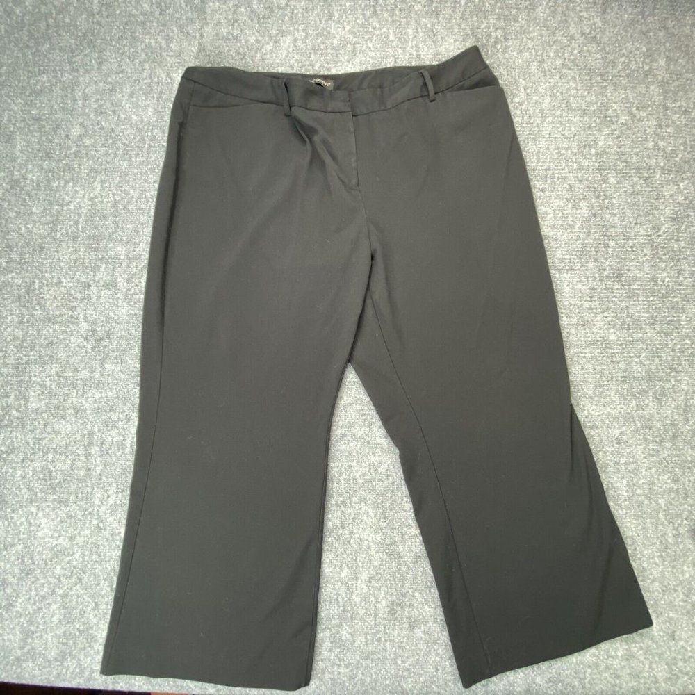 Lane Bryant Dress Pants Women 24P Black Wide Leg Stretch Office Minimalist Work